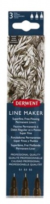 Liner, sada, 0,1/ 0,3/0,5 mm, DERWENT "Line Marker", čierny