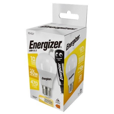 LED žiarovka, E27, klasická guľa, 4,9W (40W), 470lm, 3000K, ENERGIZER