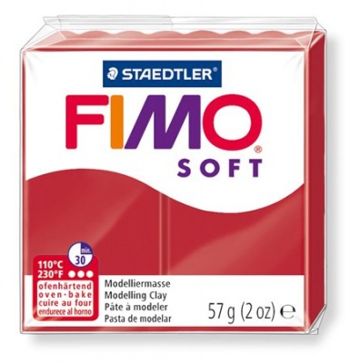 Modelovacia hmota, 57 g, FIMO "Soft", vianočná červená