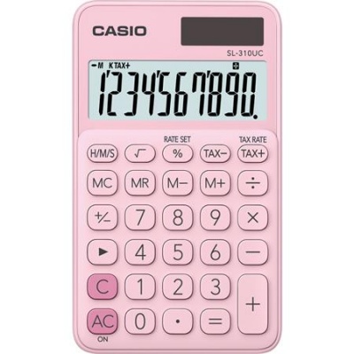 Kalkulačka, vrecková, 10-miestny displej, CASIO "SL 310K", svetloružová