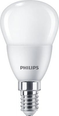 LED žiarovka, E14, malá guľa, P45, 5W, 470lm, 2700K, PHILIPS "CorePro"