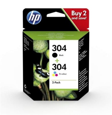 3JB05AE Atramentová náplň multipack pre Deskjet 2620, 2630 tlačiarne, HP 304, čierna+farebná, 120+100 strán