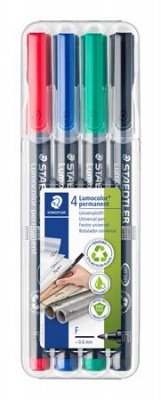 Permanentný popisovač, sada, OHP, 0,6 mm, STAEDTLER "Lumocolor® 318 F", 4 rôzne farby