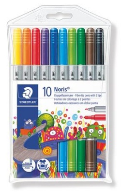 Fixky, 1-3 mm, obojstranné, STAEDTLER "Noris Club", 10 rôznych farieb