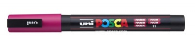 Dekoračný popisovač, 0,9-1,3 mm, UNI "Posca PC-3M", fuksiový