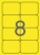 Etikety, 99,1x67,7 mm, farebné, zaoblené rohy, APLI, neónové žlté, 160 etikiet/bal